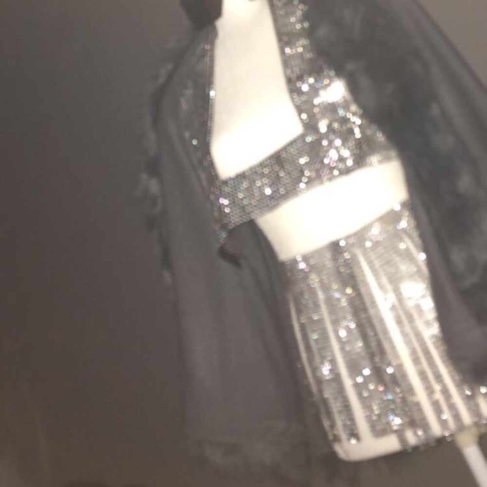 Black Rhinestone Fringe Set Festival Rave Wear 💎 - Picture 2 of 4